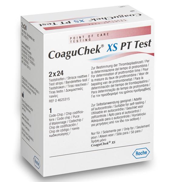 Coaguchek teststrips, INR stollingstijd, geschikt voor Coaguchek XS en plus, Roche