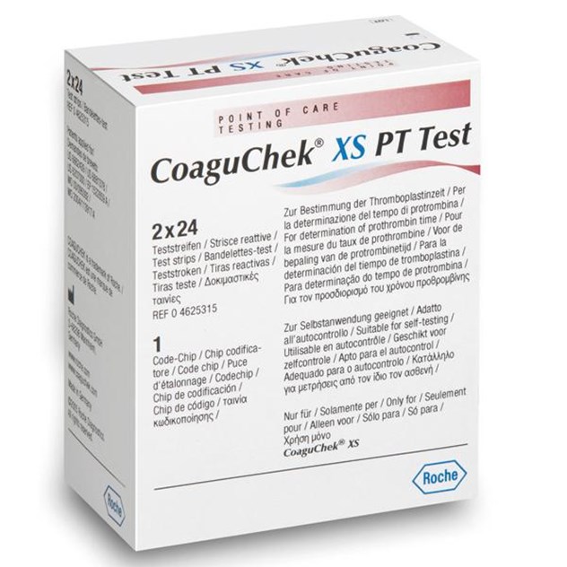 Coagucheck Teststrips, INR Stollingstijd, Geschikt voor Coaguchek XS en Plus, Roche