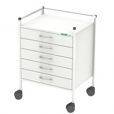 Basiswagen, 5 lades, Rolletjes