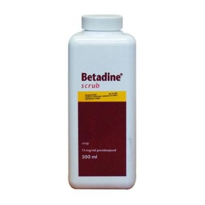Betadine Scrub, Milde desinfecterende zeep, Bevat 75 gr Povidonjood