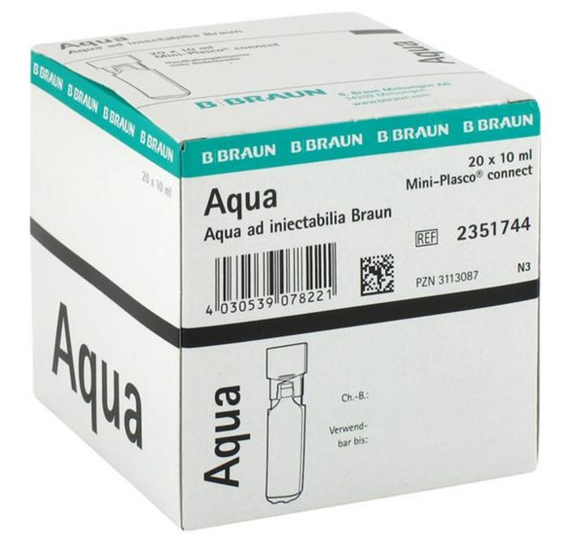 Vloeistof, Aqua voor Injectie, Mini Plasco, BBraun