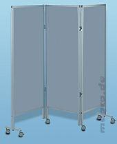 Bedscherm 4 delig, Verrijdbaar, PVC