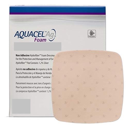 Schuimverband, Aquacel AG Foam, Non Adhesive, Hydrofiber, Steriel, Convatec