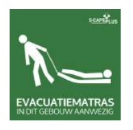 BHV Sticker, Pictogram, Evacuatiematras, S-CapePlus