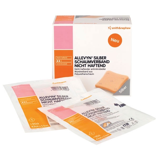 Schuimverband, Allevyn, Zilver, AG Non Adhesive, Steriel, Smith&amp;Nephew