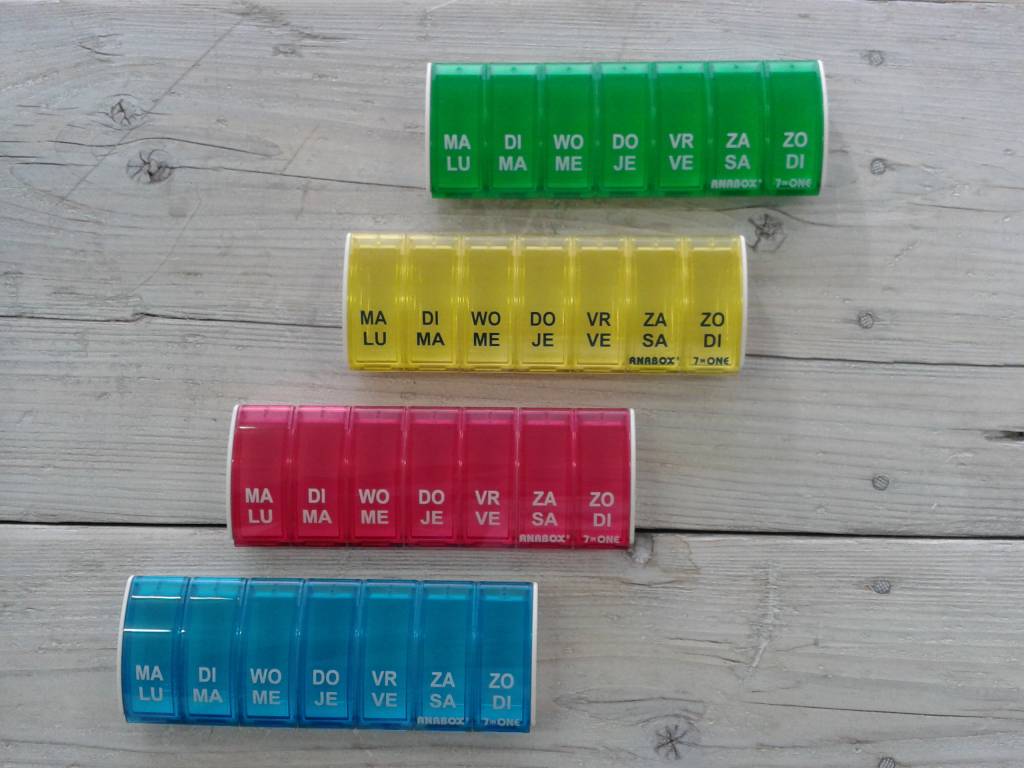 Medicijndoos, Medicijnbox, Anabox, Nederlandstalig