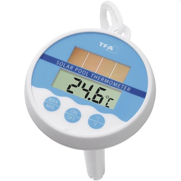 Zwemmen - Zwembadthermometer (Drijft op water), Met bevestigingslijn