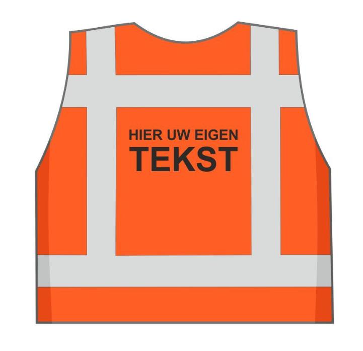 Veiligheidshesje, Reflektiestroken volgens Norm Rijkswaterstaat, Met eigen Opdruk