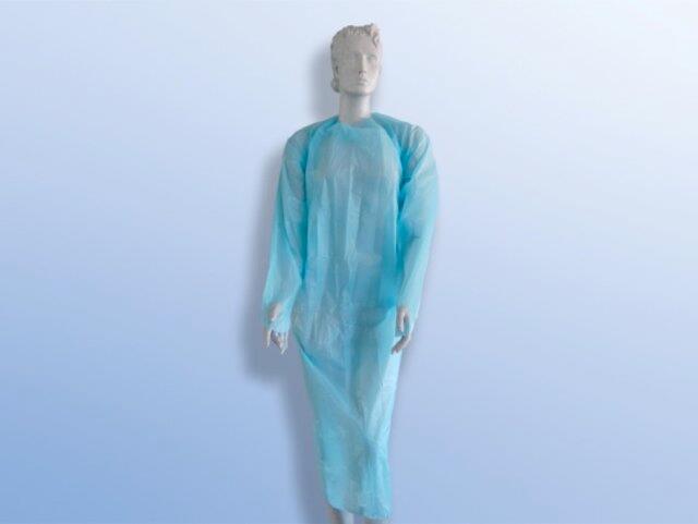 Disposables, Halterschort, CPE, voorzien van lange mouw