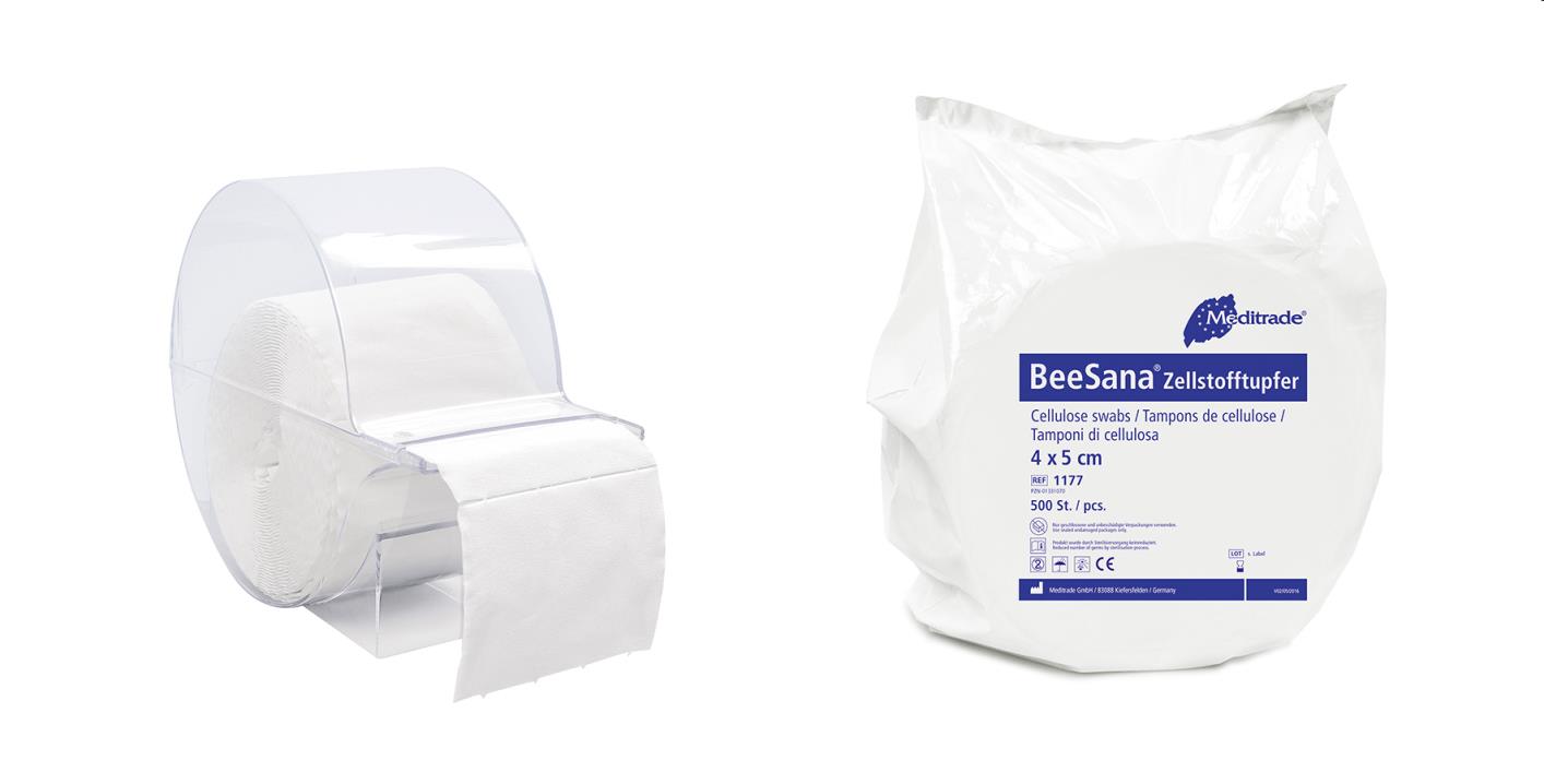 Dispenser, voor celstofdeppers op rol, huismerk