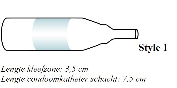 Uritip, condoomcatheter, aurora style 1, met standaard kleefzone, Bard