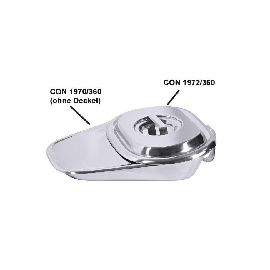 Bedpan, RVS, deksels voor fractuur pan