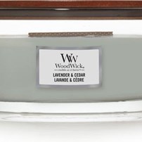 Kaarsen, Kaars in glas, Lavender & Cedar Ellipse, WoodWick Kaarsen, Kaars in glas, Lavender & Cedar Ellipse, WoodWick