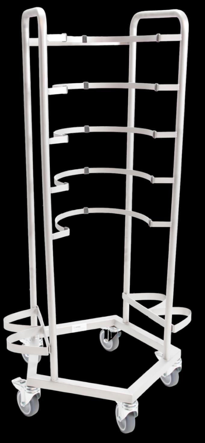 Ondersteekwagen, RVS, Voor 4 Bedpannen