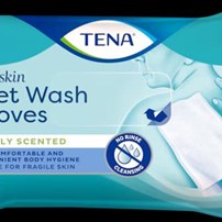 TENA, disposables vochtig washandje, Wet Wash Gloves, midly scented TENA, disposables vochtig washandje, Wet Wash Gloves, midly scented