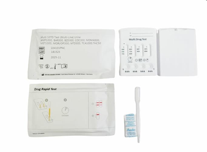 Drugstest, Urine, Multi 10 Cup test en 8 Antifraude Testen