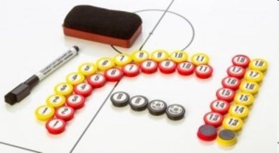 Magneetset genummerd, Stift en afwisborstel