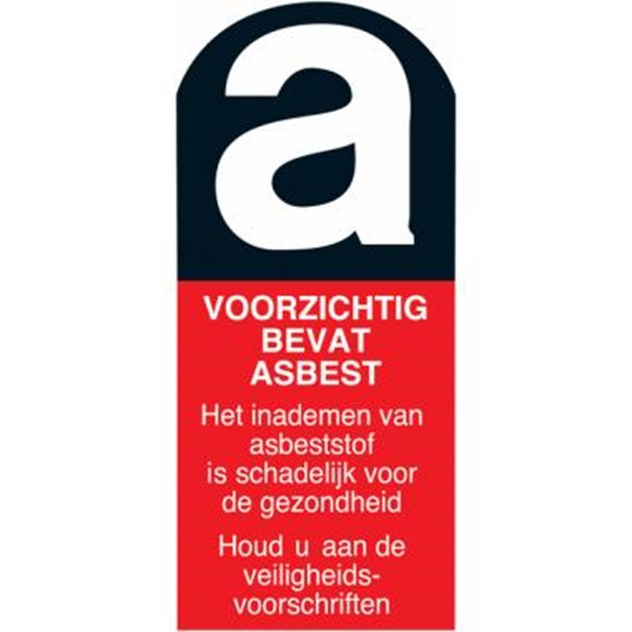 BHV Sticker, Pictogram, Gevaar voor Asbest