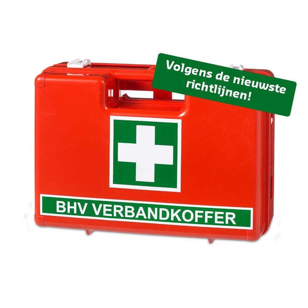 EHBO, verbanddoos, inclusief inhoud, met wandklem