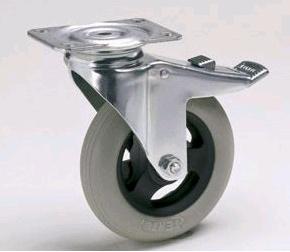 Serveerwagen, Zwenkwielen met Luchtbanden en Rem