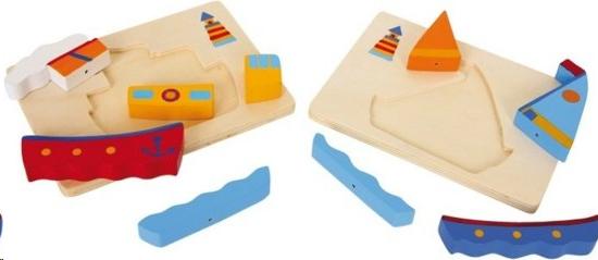 Houten puzzel, Small Foot, 2 Schepen