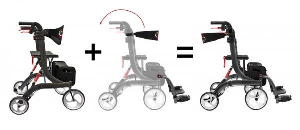 Rollator, Lichtgewicht, Spring S, INC Vario Pakket, Bescomed, (Transformeren tot Rolstoel)