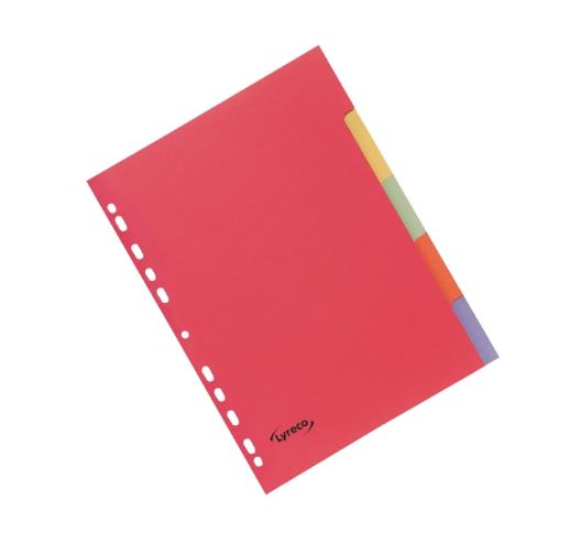*Lyreco neutrale tabbladen, A4, karton, 11-gaats, per 5 tabs