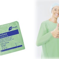 Disposable, Schort, Bezoekersjas, Lange Mouw, 2 Laags, Huismerk Disposable, Schort, Bezoekersjas, Lange Mouw, 2 Laags, Huismerk