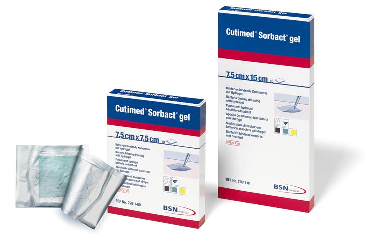 Wondverband, Kompres, Cutimed Sorbact Gel, Non Adhesive, Steriel, BSN