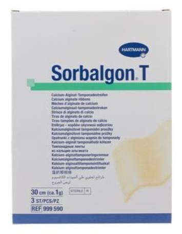 Alginaatverband, gaasstrook, streng, Sorbalgon T, non adhesive, steriel, Hartmann