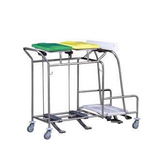 Waswagen, Wasverzamelaar, 2 Rings en Afvalzakhouder, Met Voetbediening, Exclusief deksel, Hammerlit