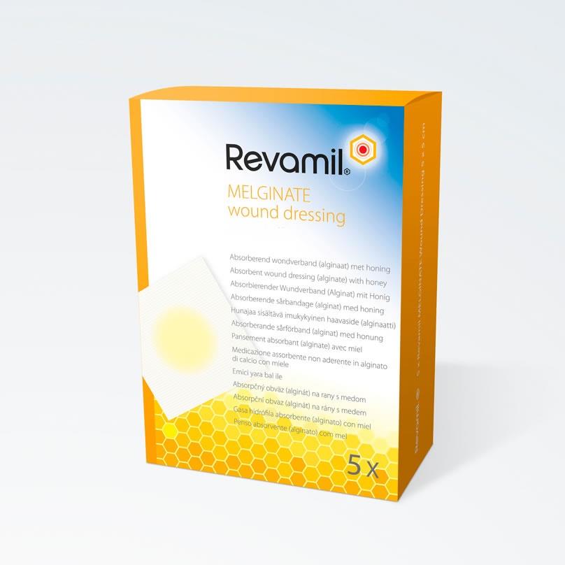 Alginaatverband, honing geimpregneerd, Revamil, Melginate