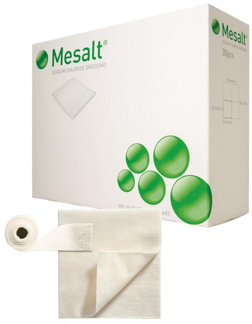 Natriumchlorideverband, Mesalt, Non adhesive, Steriel, Molnlycke