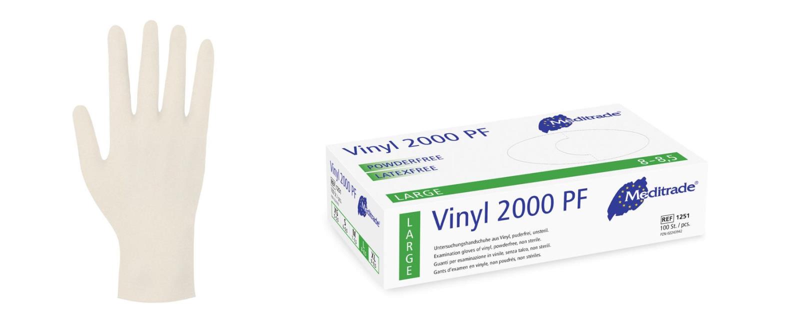 Onderzoekshandschoen, Vinyl 2000, Poeder- en latexvrij