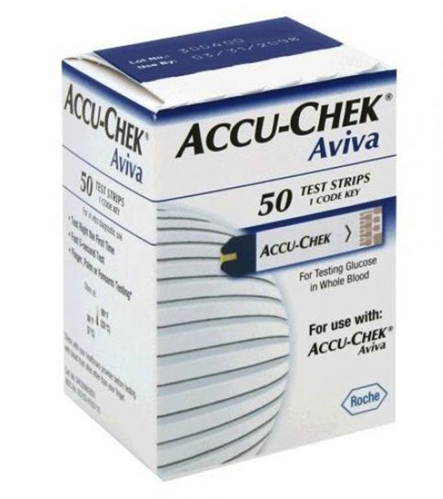 Glucose Teststrip, Accu Check Aviva, Chipcode 111, Roche, (50)