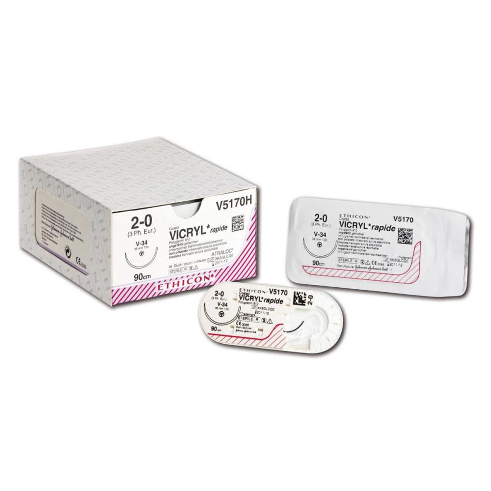 Hechtdraad, Ethicon Vicryl Rapide, Oplosbaar, FS2