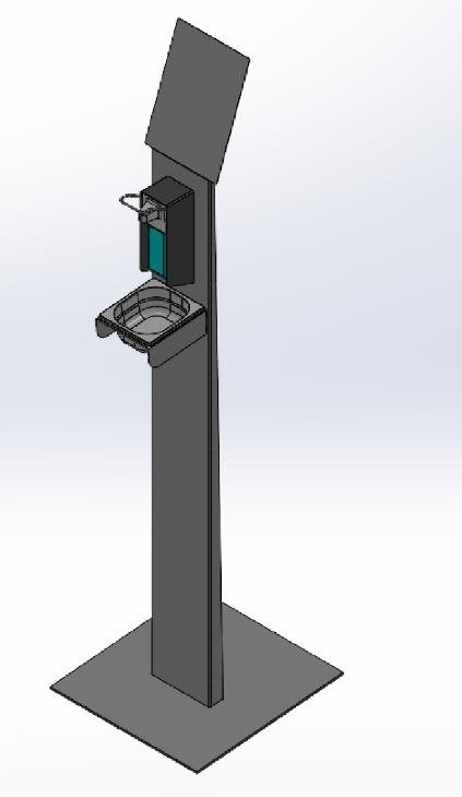 Desinfectie Zuil, Hand Desinfectie, Zonder Dispenser, RVS, Huismerk