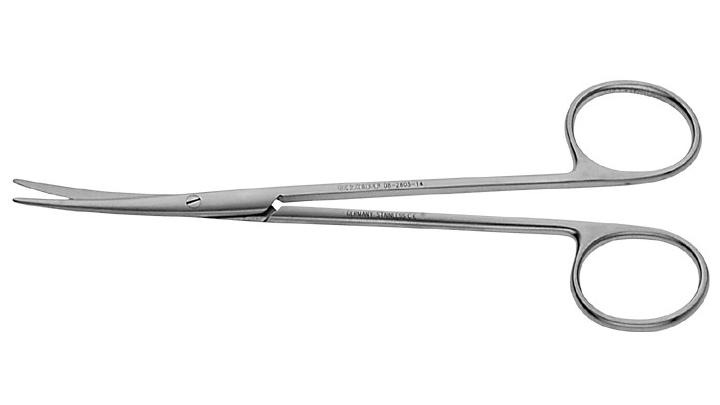 Prepareerschaar, Volgens Metzenbaum, Gebogen