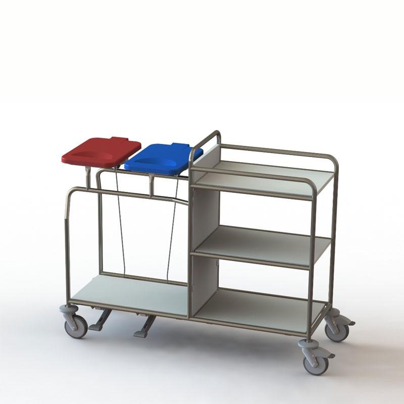 Wasverzamelaar, Waswagen, Etagewagen,  2 Rings, Voetbediening, Hammerlit