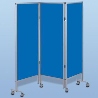 Bedscherm 3 delig, Verrijdbaar, PVC