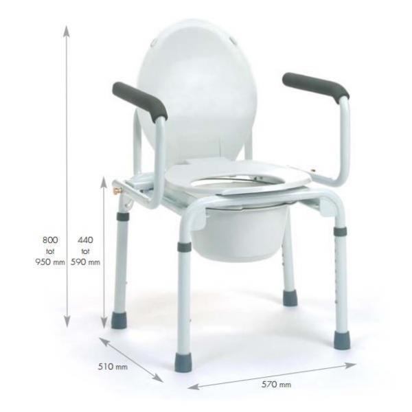 Toiletstoel, Stacy, Niet Verrijdbaar, In Hoogte Verstelbaar, Vermeiren