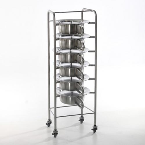 Ondersteekwagen,RVS, Voor 6 Bedpannen