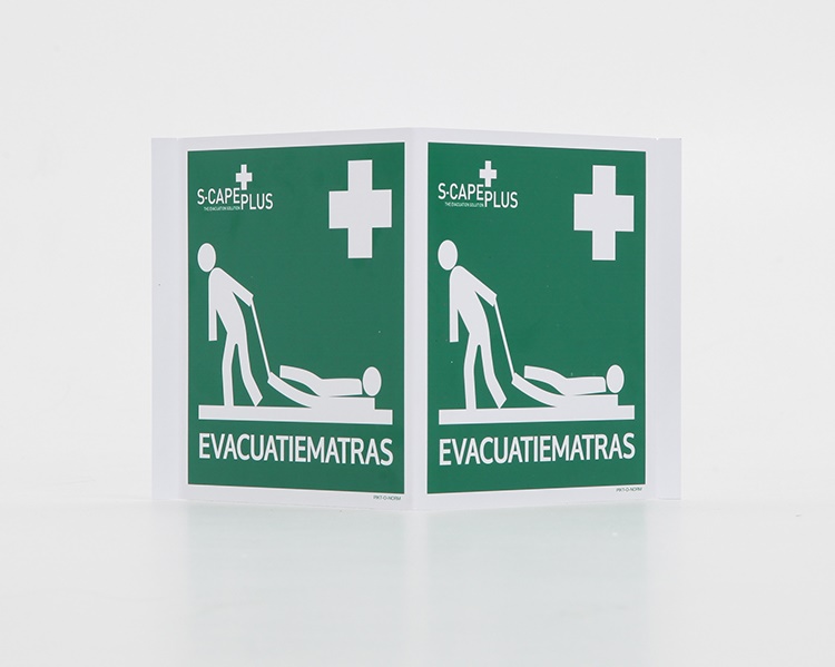 BHV Sticker, Pictogram, Evacuatiematras, S-Capeplus, Panoramische Vorm