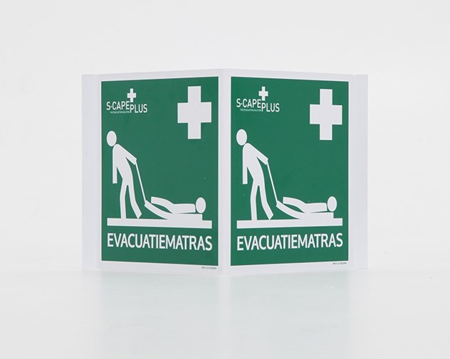 BHV Sticker, Pictogram, Evacuatiematras, S-Capeplus, Panoramische Vorm