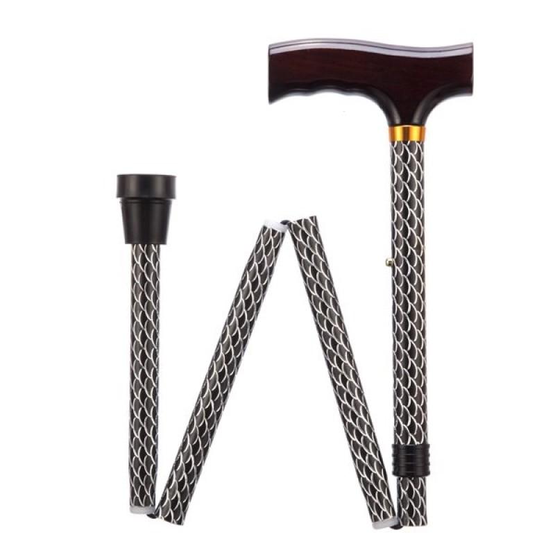 Wandelstok, T vormig handvat, Opvouwbaar