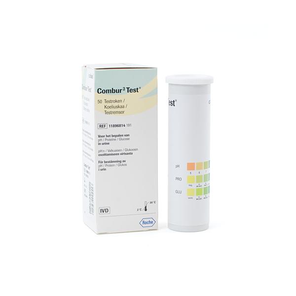 Urine teststrips, Combur 3E, Roche 