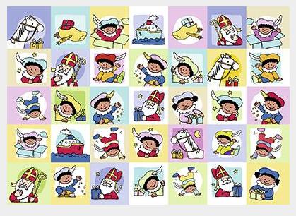 Speelgoed, beloningsstickers Sint en Piet serie 159, 35 verschillende motieven