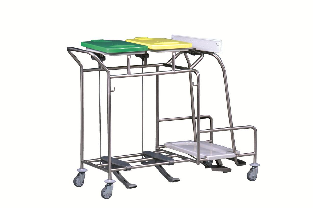 Waswagen, Wasverzamelaar, 2 Rings en Afvalzakhouder, Met Voetbediening, Exclusief deksel, Hammerlit