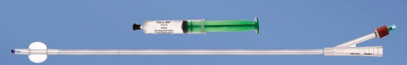 *Verblijf catheter, inclusief met glycerine gevulde blok spuit, 100% siliconen