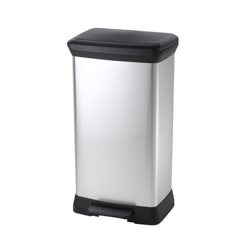 Afval, Pedaalemnmer, Roest niet, Deukt niet, Kunststof Zilver